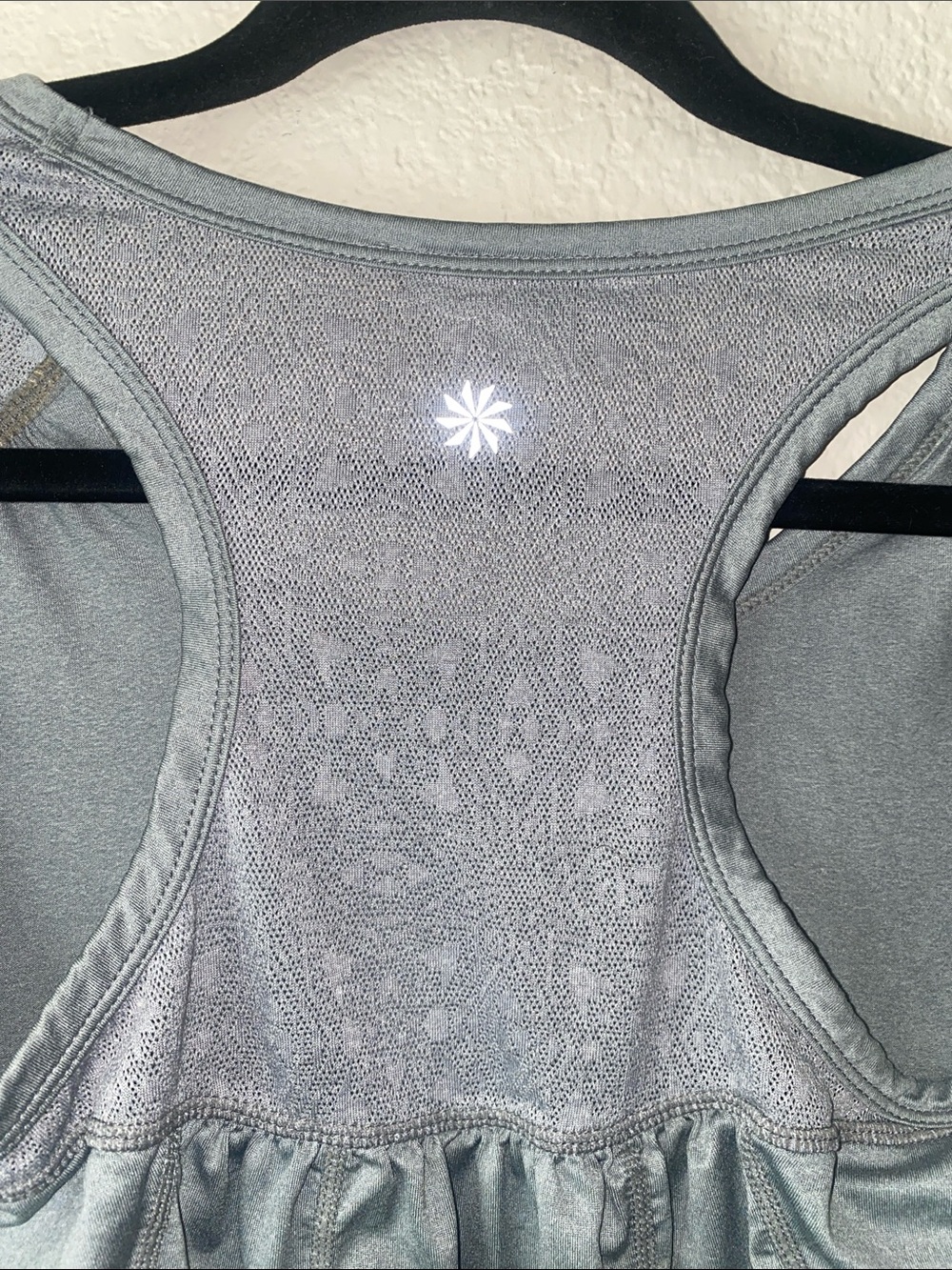 🪼 Athleta gray racerback tank top with a cute lace detail on the back! - Picture 2 of 8